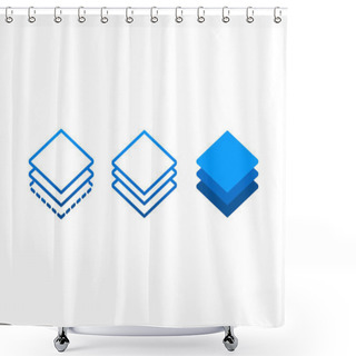 Personality  Three Levels Layers Icon. Vector On Isolated Background. EPS 10. Shower Curtains
