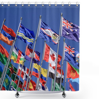 Personality  Canada And British Commonwealth And National Flags All Over The World Shower Curtains