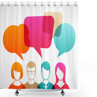 Personality  With Speech Bubbles Shower Curtains