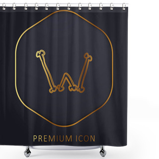 Personality  Bones W Outlined Letter Of Halloween Typography Golden Line Premium Logo Or Icon Shower Curtains