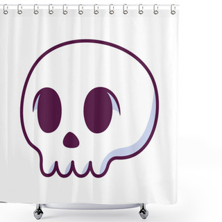 Personality  Isolated Skull Cartoon Kawaii Shower Curtains