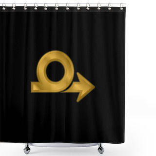 Personality  Arrow Loop Symbol Gold Plated Metalic Icon Or Logo Vector Shower Curtains