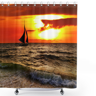 Personality  Tropical Sunset Shower Curtains