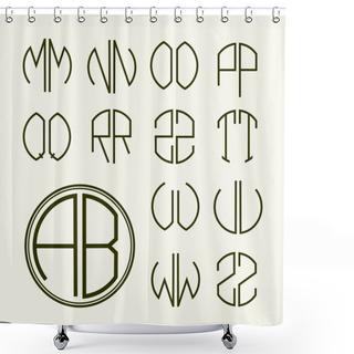 Personality  Set Of Template Letters To Create Monograms Shower Curtains