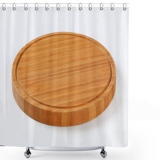 Personality  Round Wooden Cutting Board Shower Curtains