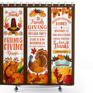 Personality  Friendsgiving Thanksgiving Holiday Potluck Party Shower Curtains