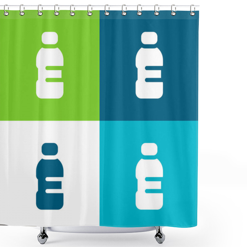 Personality  Bottle Flat Four Color Minimal Icon Set Shower Curtains