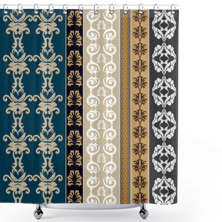 Personality  Set Of Baroque Seamless Borders. Shower Curtains