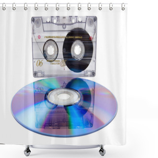 Personality  Audio Tape Cassette And Digital Disc Shower Curtains