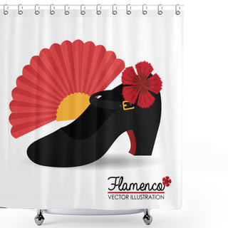 Personality  Flamenco Design, Vector Illustration. Shower Curtains