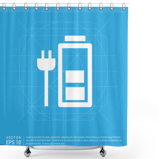 Personality  Charging Battery Icon Shower Curtains