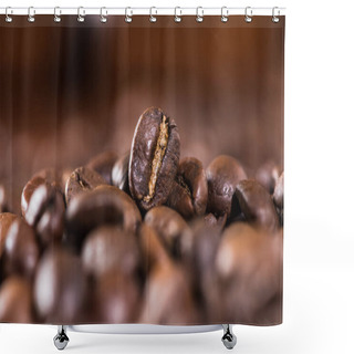 Personality  Coffee Beans Background Shower Curtains