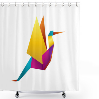 Personality  Vibrant Colors Origami Stork Shower Curtains