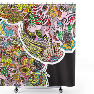 Personality  Hand Drawn Ornamental Doodle Shower Curtains