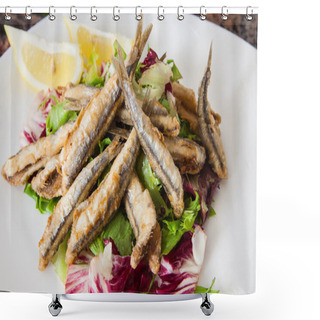 Personality  Fried Fish Shower Curtains