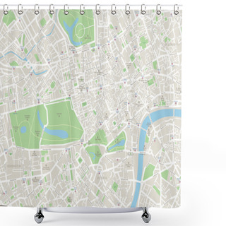 Personality  London Map. Shower Curtains