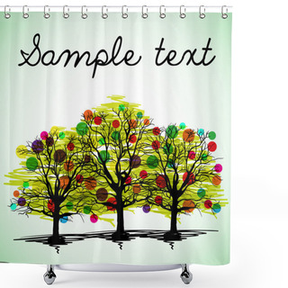 Personality  Multicolored Trees Design - Abstract Background Shower Curtains