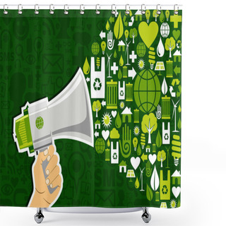 Personality  Go Green Social Media Marketing Shower Curtains