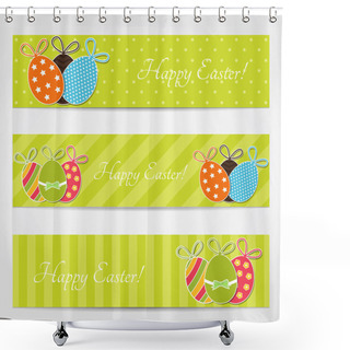 Personality  Easter Set Of Banners Shower Curtains