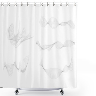 Personality  Abstract Twisted Lines Background. 3d Futuristic Pattern. Vector Illustration Shower Curtains