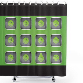 Personality  Big Set Of Vector Smile Icons. Shower Curtains