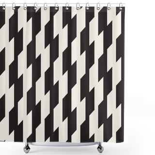 Personality  Repeating Stripes Modern Texture. Simple Regular Lines Background. Monochrome Geometric Seamless Pattern. Shower Curtains