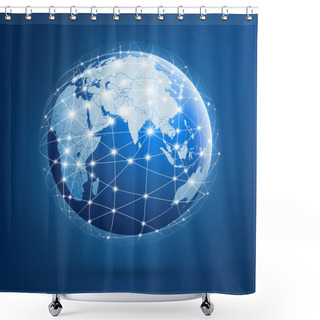 Personality  Earth Of Global Networks Shower Curtains