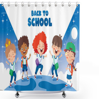 Personality  Happy Kid Studying And Learning Shower Curtains