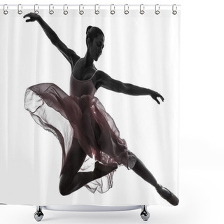 Personality  Woman Ballerina Ballet Dancer Dancing Silhouette Shower Curtains