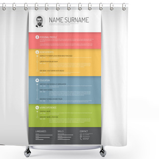 Personality  Minimalist Resume Template Shower Curtains