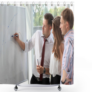 Personality  Leader Explaining Something On Whiteboard Shower Curtains