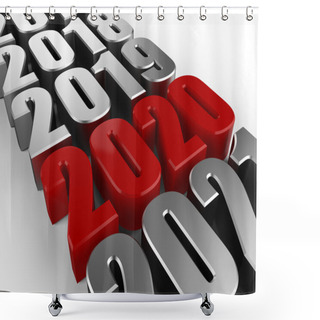 Personality  3D Happy New Year Red 2020 Shower Curtains