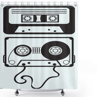 Personality  Audio Cassette Tape Shower Curtains