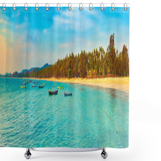 Personality   Seascape At Sunset Time. Beautiful Landscape Of The Indian Ocea Shower Curtains