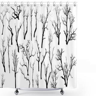 Personality  Isolated Dead Trees Set Shower Curtains