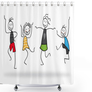 Personality  Party, Invitation Shower Curtains