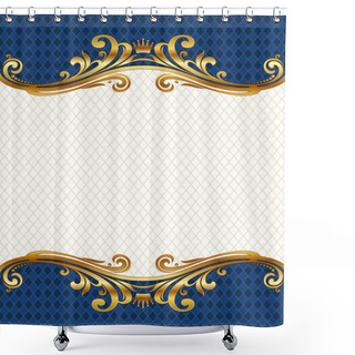 Personality  Ornate Golden Frame Shower Curtains