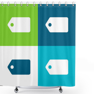 Personality  Black Label In Horizontal Position Flat Four Color Minimal Icon Set Shower Curtains