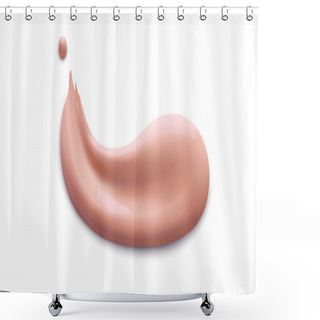 Personality  Cosmetic Liquid Foundation Cream Smudge Smear Strokes. Make Up Template Smears Isolated On White Background. Shower Curtains