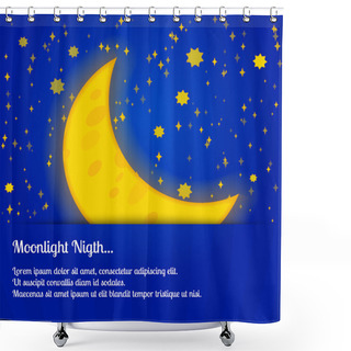 Personality  Moonlight Night - Vector Illustration Shower Curtains