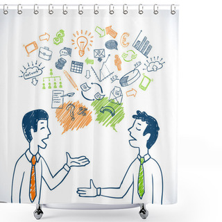 Personality  Doodle Business Conversation Shower Curtains
