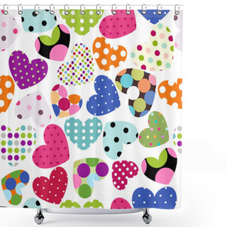 Personality  Heart Patches Shower Curtains