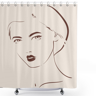 Personality  Beautiful Woman Shower Curtains