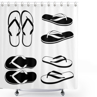 Personality  Beach Sandals Shower Curtains