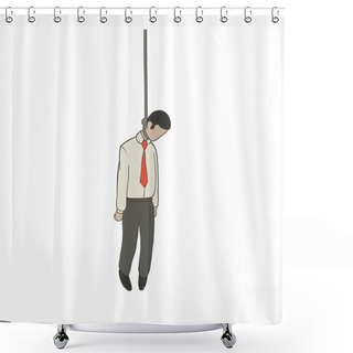 Personality  Hanged Businessman Shower Curtains