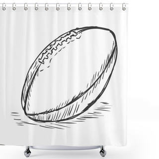 Personality  Single Sketch American Football Ball Shower Curtains