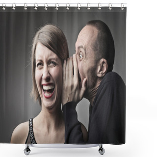 Personality  Telling Jokes Shower Curtains
