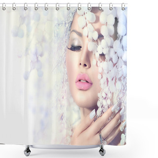 Personality  Winter Beauty Model Girl Shower Curtains