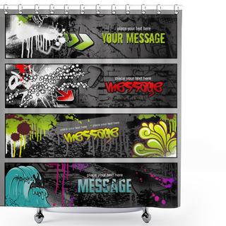 Personality  Graffiti Banners Shower Curtains