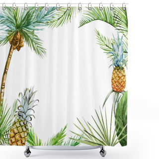 Personality  Tropical Frame Vector Shower Curtains